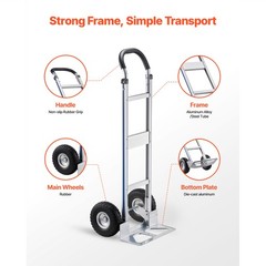 Uimoso 500 lbs Capacity Aluminum Hand Truck with Durable Wheels
