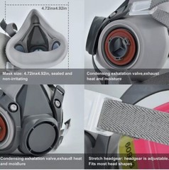 3M Half Face RESPIRATOR MASK 6200 and 2 Multi Gas Vapor Cartridges 60926 – Set