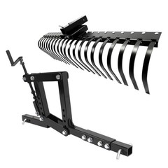60″ Landscape Rake w/1 Point Hitch Lift For Tractors Attachment Soil Gravel Lawn