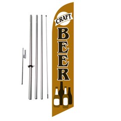 Craft Beer Liquor Market Advertising Feather Banner Swooper Flag Kit + spike