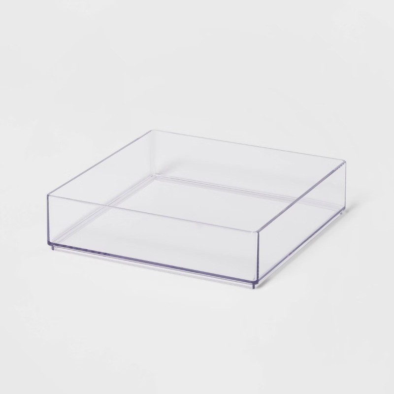 Medium 8″ x 8″ x 2″ Plastic Organizer Tray Clear
