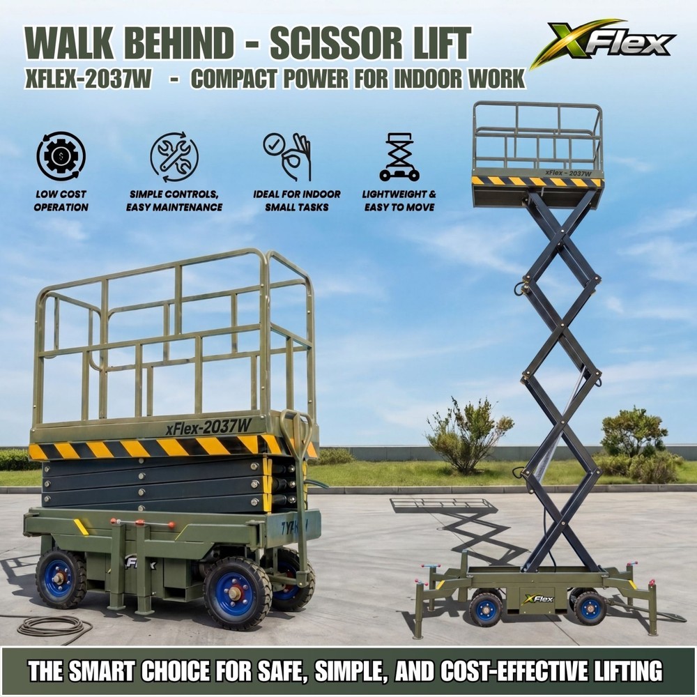 TYPHON xFlex-2037W Walk-Behind Scissor Lift 1102 lbs load capacity Electric 110V