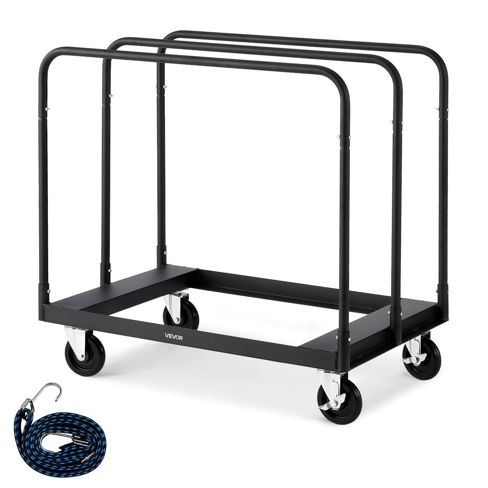 Reinforced Steel Drywall Dolly 1800lb Load 5in Wheels for Construction Sites