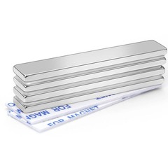 MIKEDE 4 Pack Rare Earth Strong Neodymium Bar Magnets, with Double-Sided Adhesiv