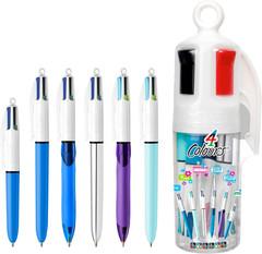 4 Colours Assorted Retractable Medium Point (1.0 Mm) Ballpoint Pens, 6 Pens and
