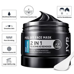 JVR Peel Off Face Mask, Blackhead Remover for Men, Charcoal, Deep Cleansing