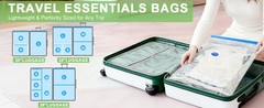 15 Pack Vacuum Seal Bags for Clothing Travel with -60000Pa USB Pump, Save 80% of