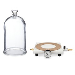 Bell Jar with Vacuum Plate, 0.7 gal, with Vacuum Gauge & Bleed Valve Regulator