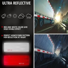 DOT-C2 Reflective Tape 2 Inch X 30 FT Waterproof Red/White Adhesive Conspicuity