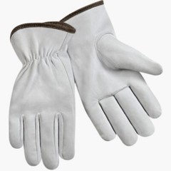 12 pairs Bulk Eco Grade Goat Leather Driver Safety Leather Gloves PPE Size L.