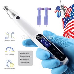 Dental Wireless Electric Hygiene Prophy Handpiece +2Pcs Universal Prophy Angles