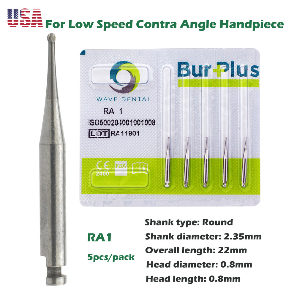 Wave Dental Carbide Bur Round for Slow Speed Latch Handpiece RA 1 2 3 4 5 6 7 8