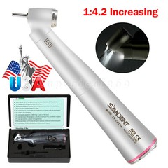 45° Angle Head Dental 1:4.2 Increasing LED Optic Contra Angle handpiece Inner US