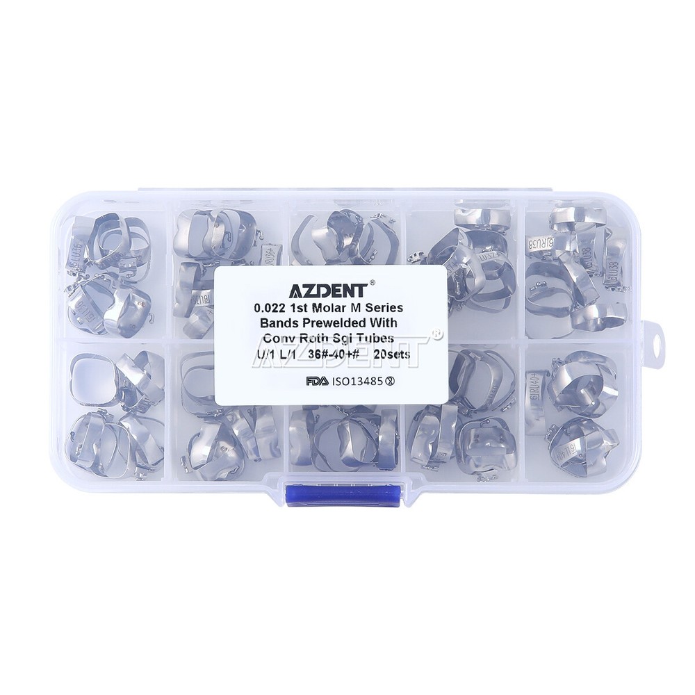 AZDENT Dental Ortho M series Bands With Buccal Tube 1st Molar Roth.022 Conv