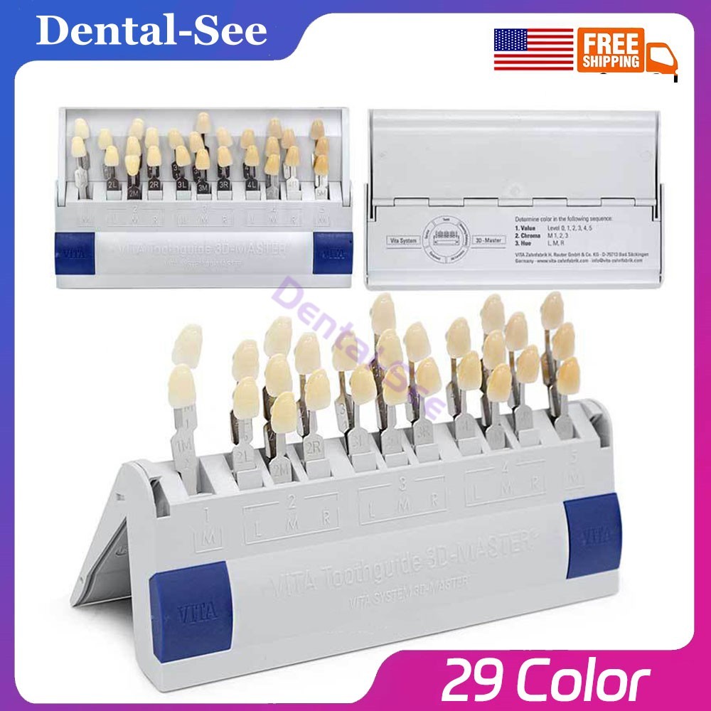 VITA Dental Resin Toothguide 3D Master with Bleached Shade Guide 29 Colors USA