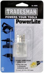 Southwire Tradesman Adapter Plug – 1-Outlet Lighted AC Adapter – 15-Amp Grounde