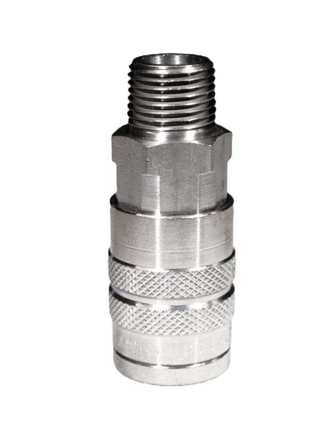 stainless steel quick connect coupler, 1/2″, female socket end, 1/2″ male thread