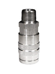 stainless steel quick connect coupler, 1/2″, female socket end, 1/2″ male thread