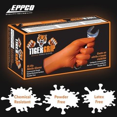 Tiger Grip Nitrile Gloves 8MIL Diamond Grip – Hi-VIS Orange – 1 Box/ 100 gloves