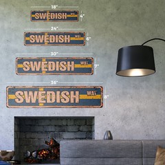 SWEDISH FLAG Vintage Street Sign sweden national nation pride country