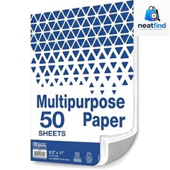 White Multipurpose Paper, 8.5 x 11 in, 50 Sheets | 20 lb 75 gsm, 100% recycle…