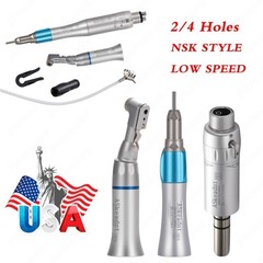 Dental Latch Slow Low Speed Handpiece Kit Contra Angle Air Motor E-type 2/4hole