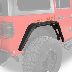 2018-2026 Jeep Wrangler JL Rear Steel Flat Fender Flares Textured Black 2PCS