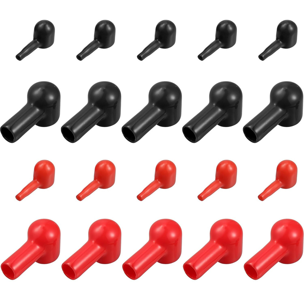 Battery Terminal Boots Insulating Rubber Covers Red Black Cable Lug – 20 Count