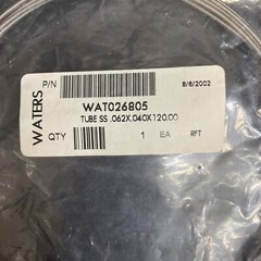 Waters Tubing Stainless Steel 0.062 x 0.04 x 120 in.