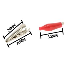20pcs Black Red Soft Plastic Coated Testing Probe Aligator Clips Crocodile 28MM