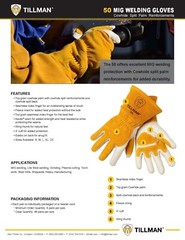 Tillman 50 Top Grain Premium Split Cowhide Fleece Lined MIG Welding Gloves