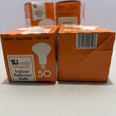 (4) SLI Lighting 50R20 White Indoor Reflector Light Bulb 50W R20 130V NIB. L-21