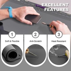 X-Large Silicone Soldering Mat BGA Gun Heat Resistant Solder Station Magnetic