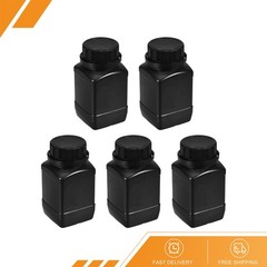 5 x Plastic Lab Chemical Reagent Bottle 250ml/8.45 oz Wide Mouth Sealing Black
