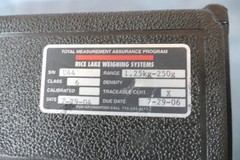 (3) Rice Lake weights (500g, 1kg, 1.25kg; ASTM Class 6)