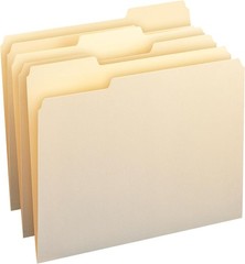 File Folders Letter Sized, 1/3-Cut Tab, Assorted Positions, Letter Size Manil…