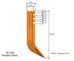 7 Scarifier Shank, Tip, & Keeper, Fits Most CAT & Some John Deere Motor Graders