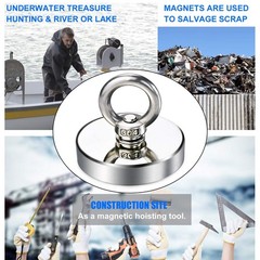 Fishing Magnets with Countersunk Hole 3.55 inch 1000LBS Force