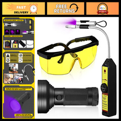 AC Leak Detector Kit – Refrigerant Leak Detection Tool with UV Flashlight & Glas