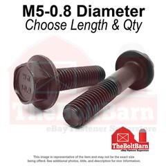 M5-0.8 Class 10.9 Hex Flange Screws Frame Bolts Phos & Oil (Pick Length &Qty)