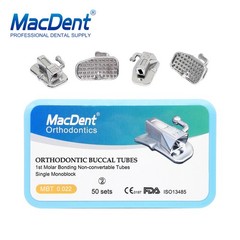 200pcs Dental Orthodontic 1st 2nd Molar Buccal Tube Roth MBT Monoblock Bondable