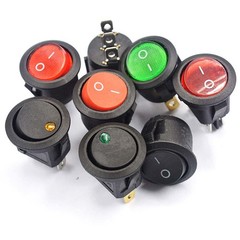 20mm 10A/125V 6A/250V ON/OFF Push Button Power Round Rocker Switch 2/3/4/6Pin