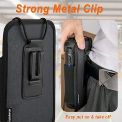 Secure Vertical Carry Pouch for Zebra TC Scanners with Elastic Closure – Grey