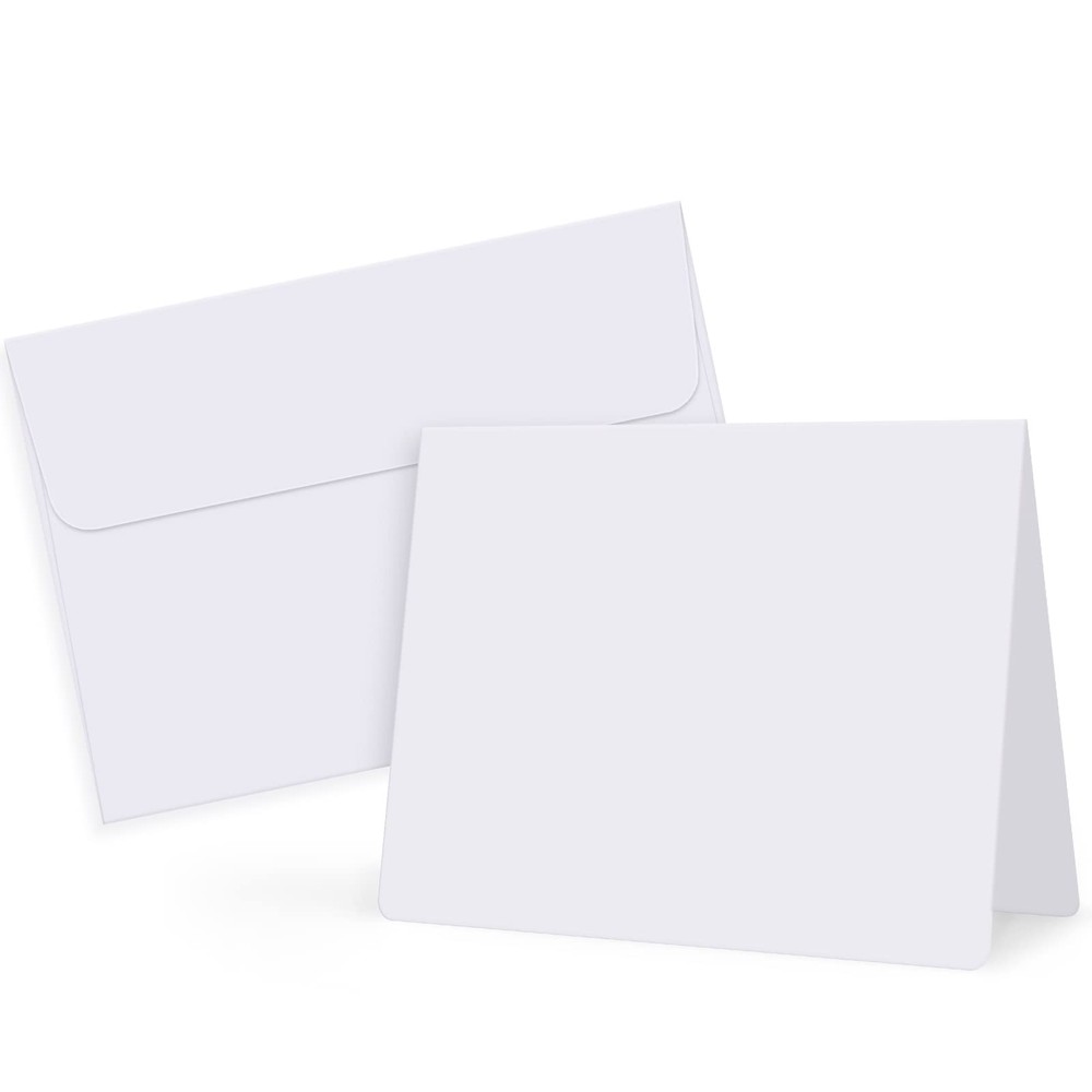 Eupako White Blank Cards and Envelopes A7 ( 5.25 x 7.25 Inches) 100PCS,