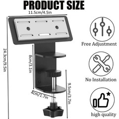 Black Adjustable Desk Edge Clamp Mount Power Strip Holder Bracket Stand Support