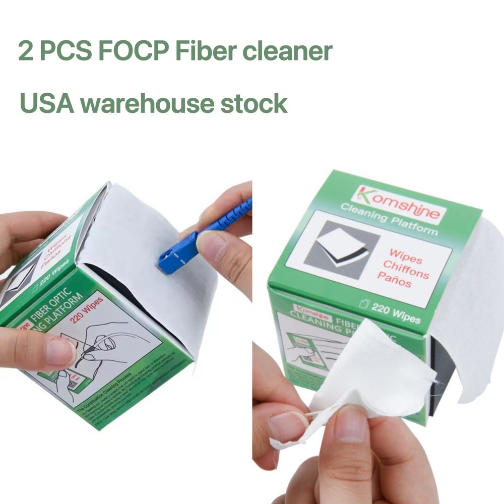 Komshine 220 pcs Fiber Optic Cleaning Platform Suit for Connectors & Bare Fibers