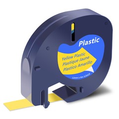 LT-91332 For DYMO LetraTag Refills LT100T LT100H Yellow Plastic Label Tape 12mm