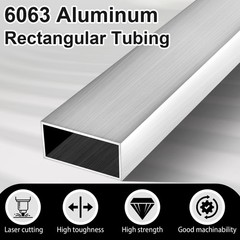 Blulu 6063 Aluminum Rectangular Tube 1.73 x 3, 0.125(1/8) Wall x 48 Length Alumi