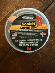 3 pack Scotch Super 33+ Professional Grade Vynyl Electrical Tape 3M