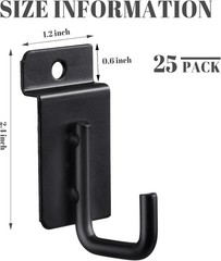 25 Pack J Shaped Slatwall Hooks Black J Hook Slatwall Hooks and Hangers Heavy…